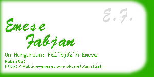 emese fabjan business card